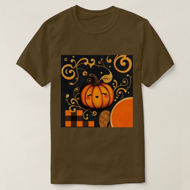 Brown Halloween Pumpkin T - Shirt (Design vorne)