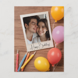 Brown Happy Birthday Personalisiert Poloraid Postkarte
