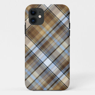 Brown-, hellblauer und weißertartanentwurf Case-Mate iPhone hülle