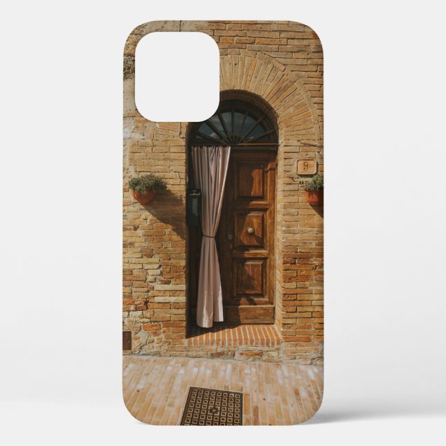 BROWN HOLZTÜR AUF BROWN BRICK WALL Case-Mate iPhone HÜLLE (Rückseite)