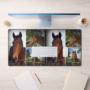 Brown Horse Foto Collage, Schreibtischmatte