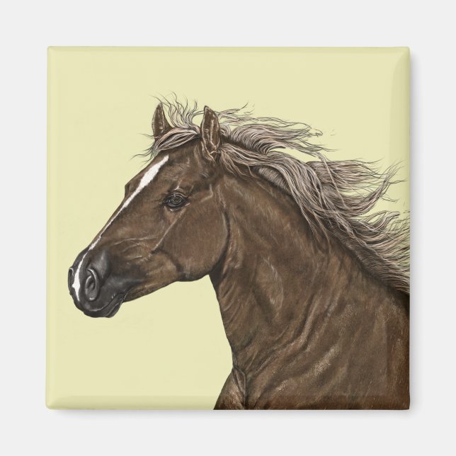 Brown Horse Head Magnet (Vorne)