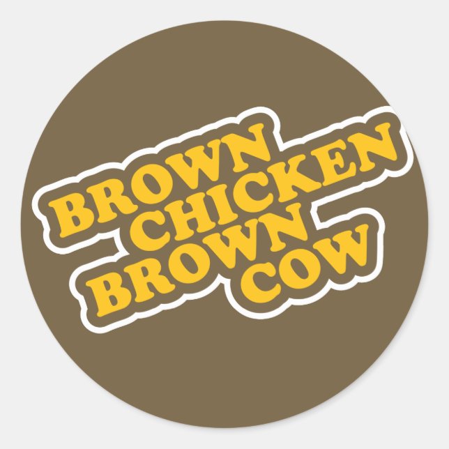 Brown-Huhn-Brown-Kuh Runder Aufkleber (Vorderseite)