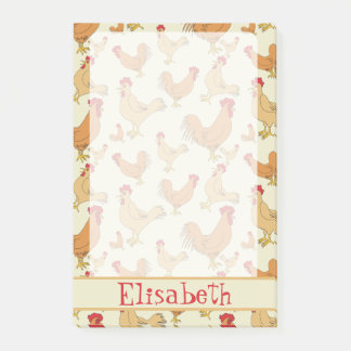 Brown-Huhn-Entwurf personifizieren Post-it Klebezettel
