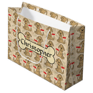 Brown-Hündchen-Grafikdesign personifizieren Große Geschenktüte