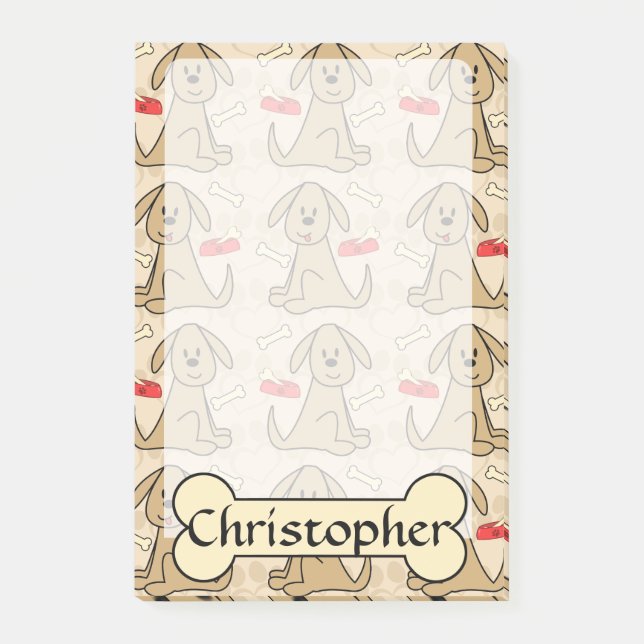 Brown-Hündchen-Grafikdesign personifizieren Post-it Klebezettel (Vorderseite)