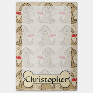 Brown-Hündchen-Grafikdesign personifizieren Post-it Klebezettel