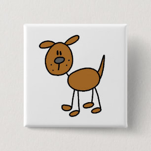 Brown-Hündchen-T-Shirts und Geschenke Button