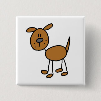 Brown-Hündchen-T-Shirts und Geschenke Button