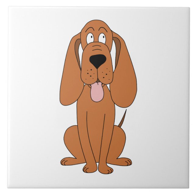 Brown-HundeCartoon. Jagdhund Fliese (Vorderseite)