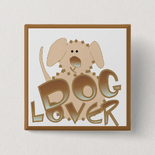 Brown-Hundeliebhaber-T-Shirts und Geschenke Button