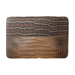 Brown Imitats Alligator Leather Badematte