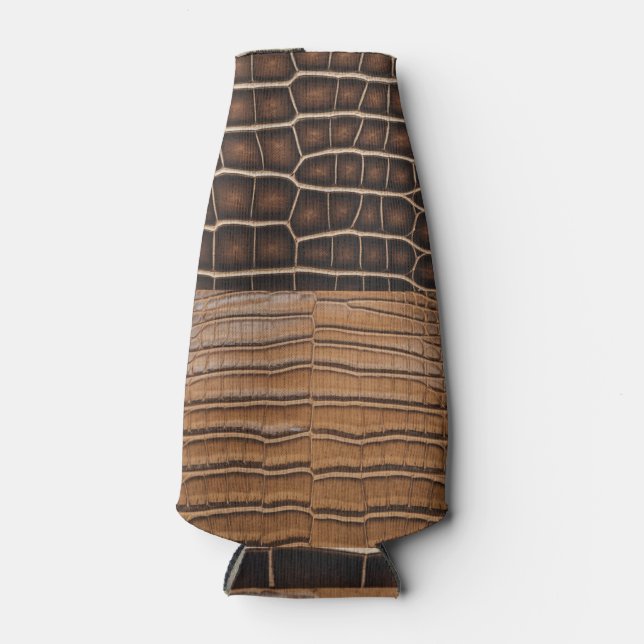 Brown Imitats Alligator Leather Flaschenkühler (Vorderseite)
