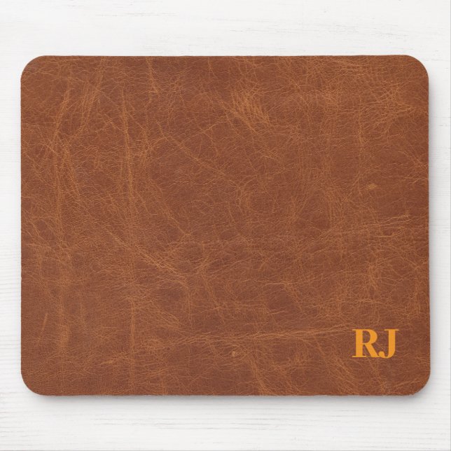 Brown Imitats Leather Desk Mat - Stilvolle Bürozug Mousepad (Vorne)