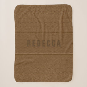 Brown Imitats Leather Sherpadecke