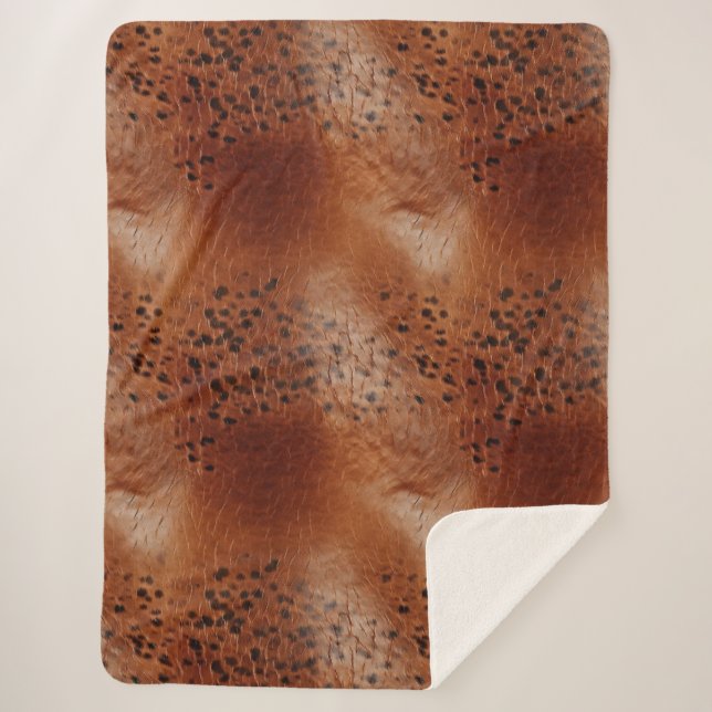 Brown Imitats Leather Sherpadecke (Vorderseite)