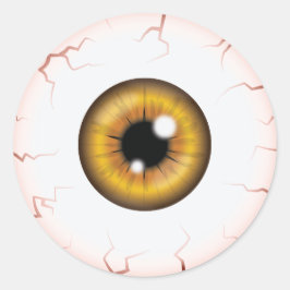 Brown Iris Eyeball Beängstigend Bloodshot Hallowee Runder Aufkleber
