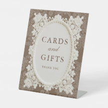 Brown Ivory Doily Lace Wedding Cards & Gifts