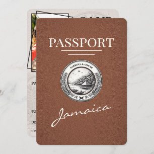 Brown Jamaica Passport Save the Date
