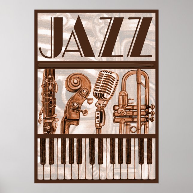 Brown Jazz Music Poster (Vorne)