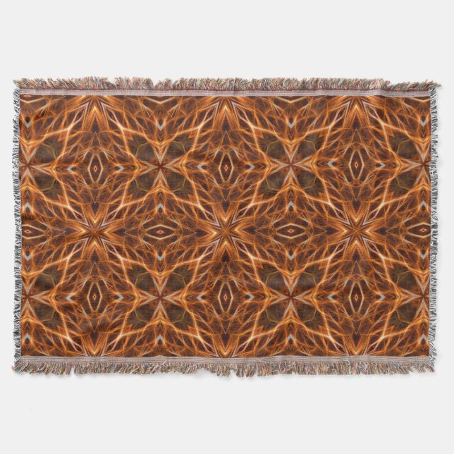 Brown Kaleidoscope Mandala Pattern Decke (Vorderseite)