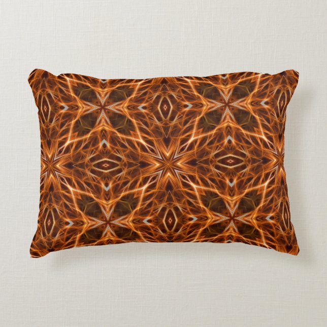 Brown Kaleidoscope Mandala Pattern Dekokissen (Vorderseite)