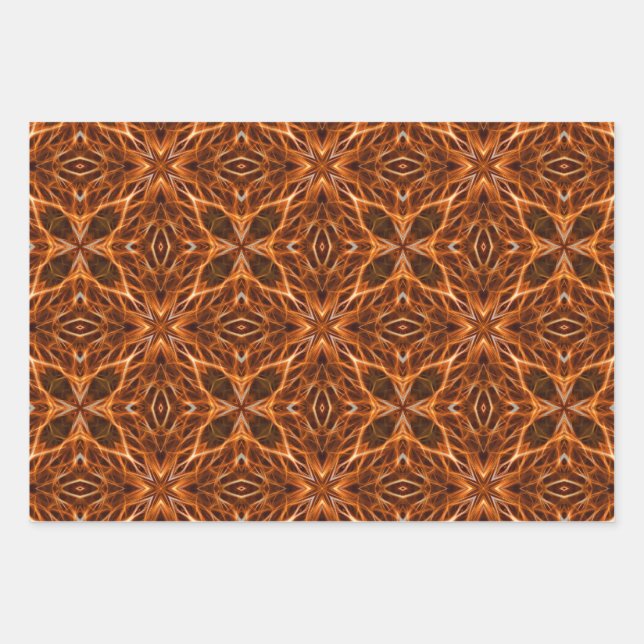 Brown Kaleidoscope Mandala Pattern Geschenkpapier Set (Vorderseite)