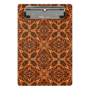 Brown Kaleidoscope Mandala Pattern Mini Klemmbrett