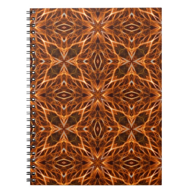 Brown Kaleidoscope Mandala Pattern Notizblock (Vorderseite)