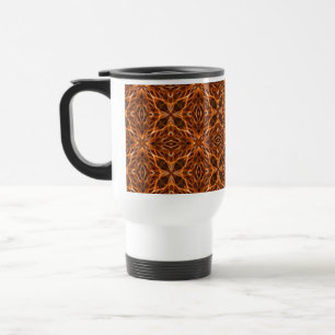 Brown Kaleidoscope Mandala Pattern Reisebecher
