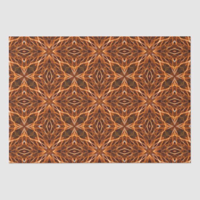 Brown Kaleidoscope Mandala Pattern Seidenpapier (Vorderseite)