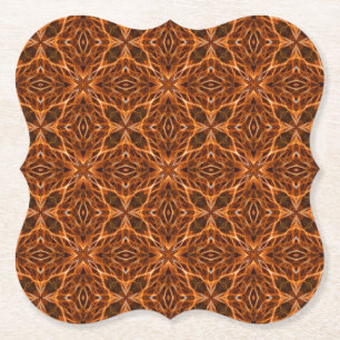 Brown Kaleidoscope Mandala Pattern Untersetzer
