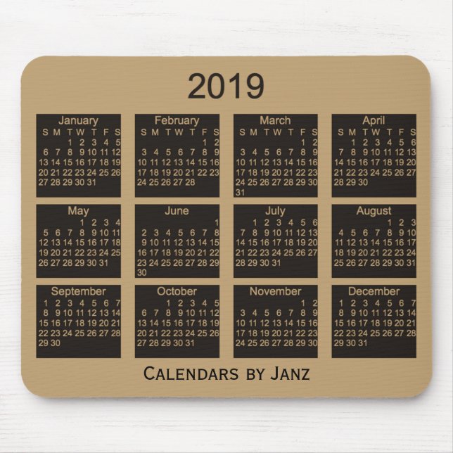 Brown-Kalender 2019 durch Janz Mausunterlage Mousepad (Vorne)