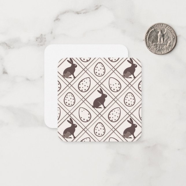 Brown Kariert Oaster Mitteilungskarte (Vorderseite/Rückseite Beispiel)