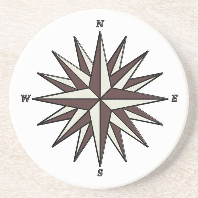 Brown-Kompass-Rosen-Untersetzer Getränkeuntersetzer (Vorne)