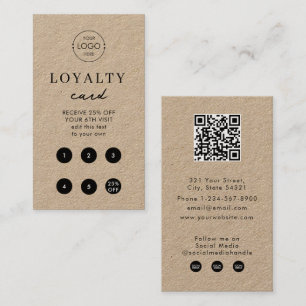 Brown Kraft Business Logo QR Code Loyalität Visitenkarte