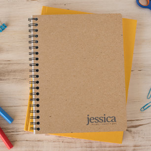 Brown Kraft Paper Rounded Modern Typografy Notizbuch