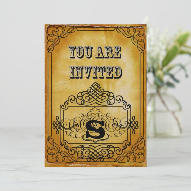 Brown Kraft Paper Rustic Wedding Einladung (Stehend Vorderseite)