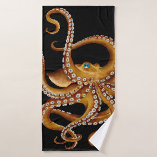 Brown-Kraken-blaues Augen-schwarze Kunst Badhandtuch Set
