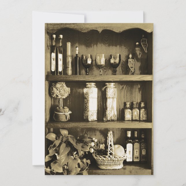 Brown-Küchen-Wandschrank-Brautparty-Einladung Einladung (Vorderseite)