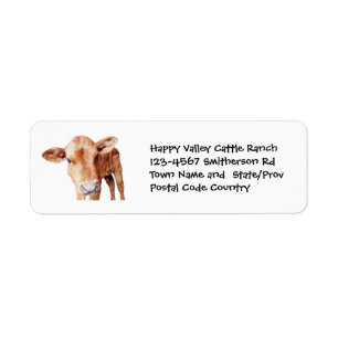 Brown-Kuh-Rinderfarm-oder Ranch-Aufkleber