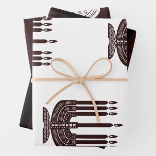 Brown Kwanzaa Candles Geschenkpapier Set