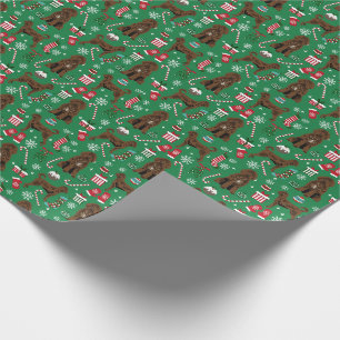 Brown Labradoodod Weihnachtshunde Geschenkpapier