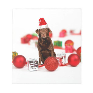Brown Labrador Dog Christmas w Geschenke Weihnacht Notizblock
