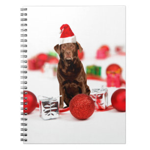 Brown Labrador Dog Christmas w Geschenke Weihnacht Notizblock