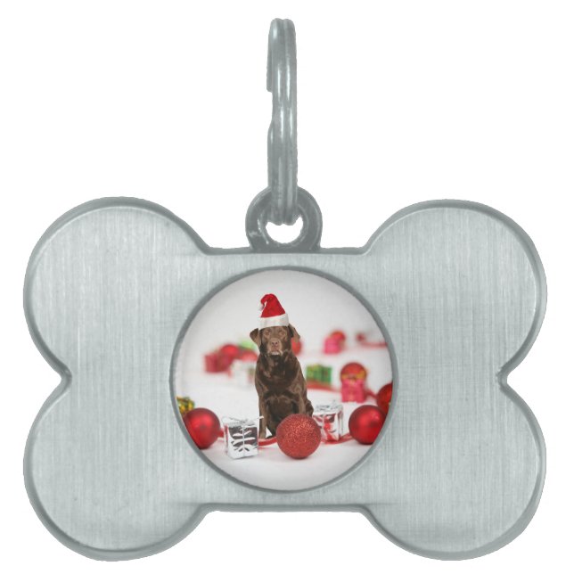 Brown Labrador Dog Christmas w Geschenke Weihnacht Tiermarke (Vorderseite)