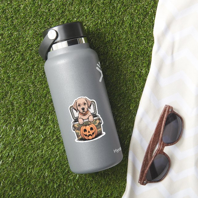 Brown Labrador Hund Halloween Spooky Aufkleber (HydroFlask Insitu)