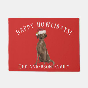 Brown Labrador retriever Happy Howlidays Christmas Fußmatte