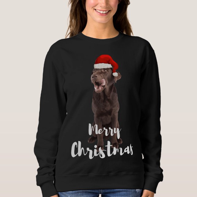 Brown Labrador Retriever Merry Christmas Labrador Sweatshirt (Vorderseite)