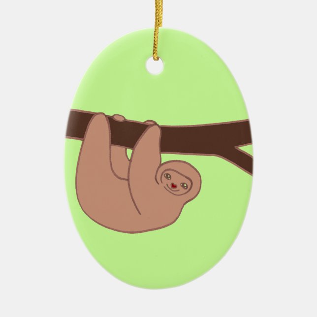 Brown lächelt mit Herznase Keramik Ornament (Vorne)